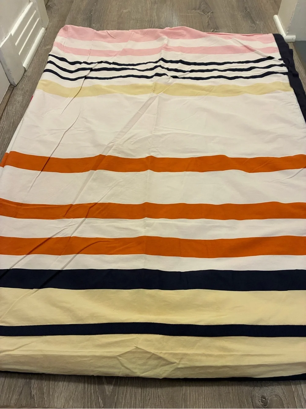 Kate Spade NY Luxe Multi- Color Stripe Twin Duvet Cover Preppy Coastal